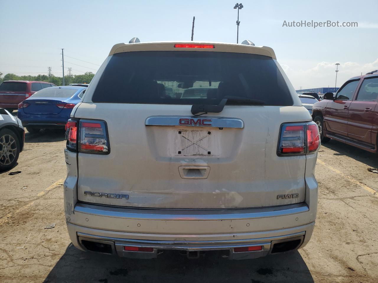 2014 Gmc Acadia Denali White vin: 1GKKVTKD2EJ142027