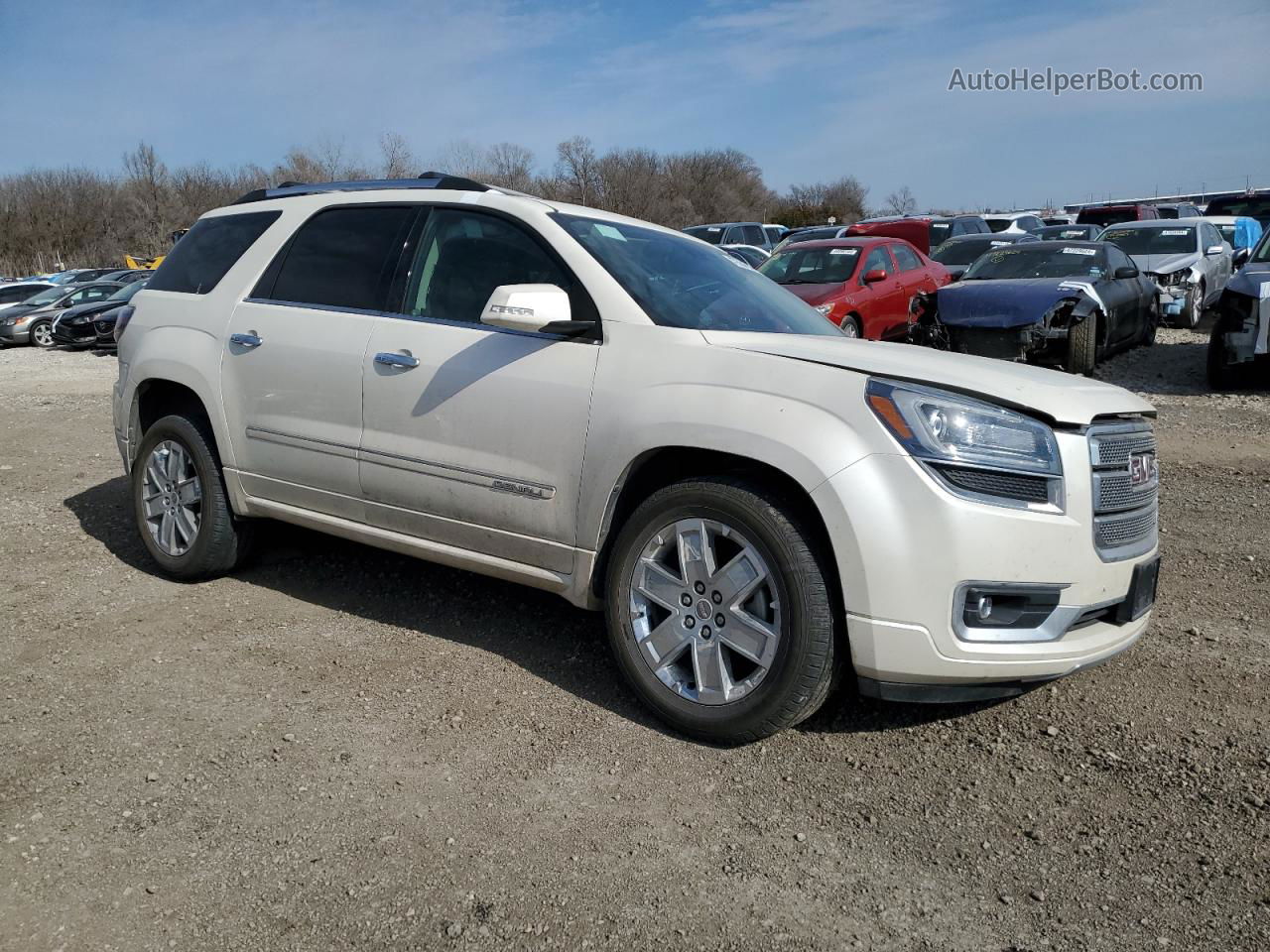 2015 Gmc Acadia Denali White vin: 1GKKVTKD2FJ254957