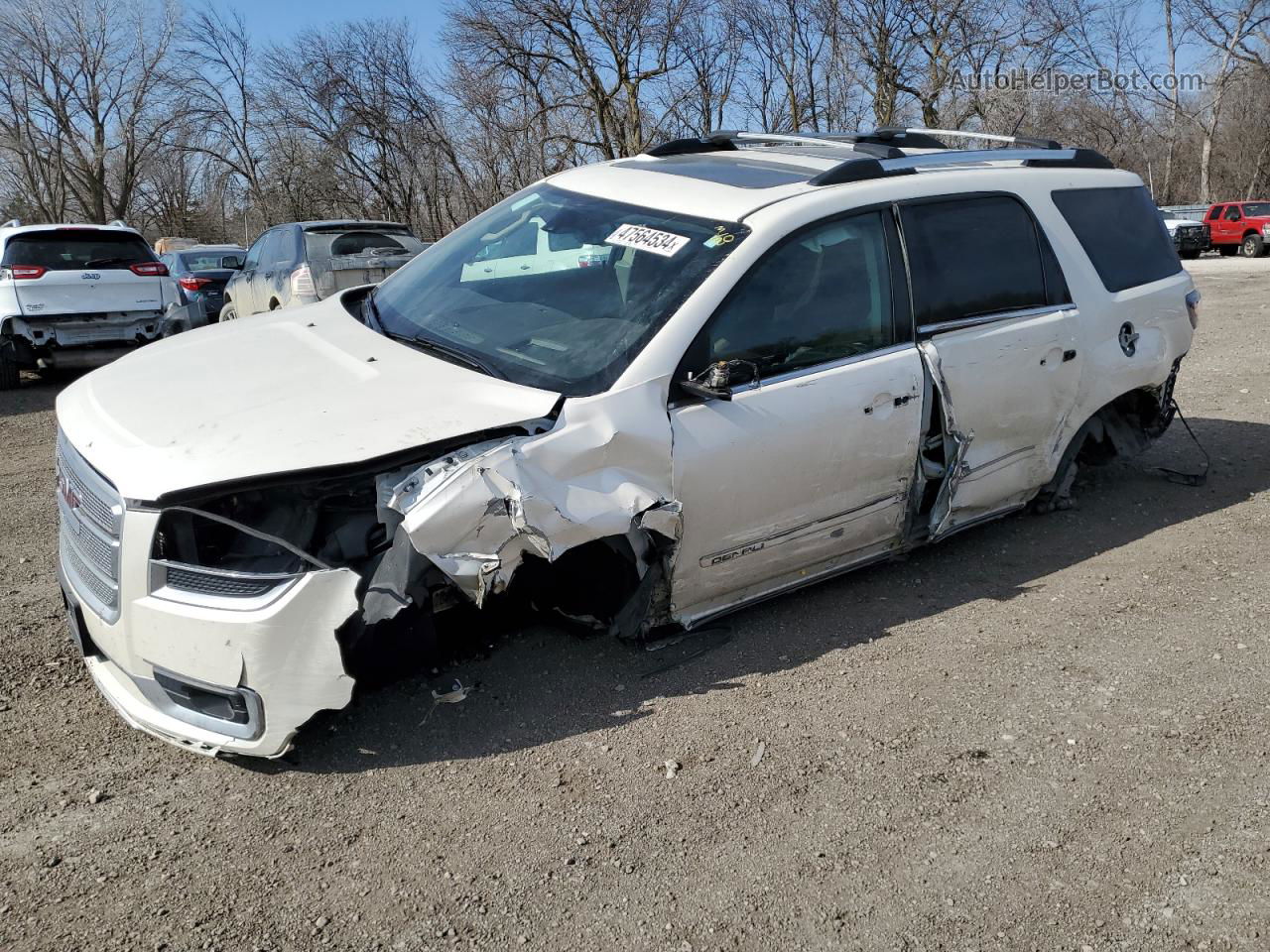 2015 Gmc Acadia Denali White vin: 1GKKVTKD2FJ254957