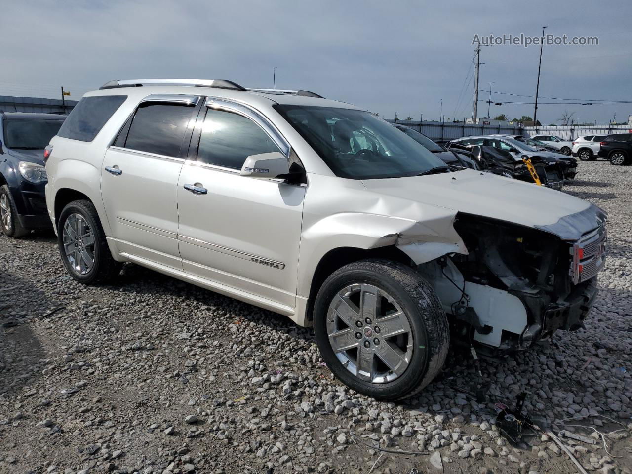 2013 Gmc Acadia Denali White vin: 1GKKVTKD6DJ157483