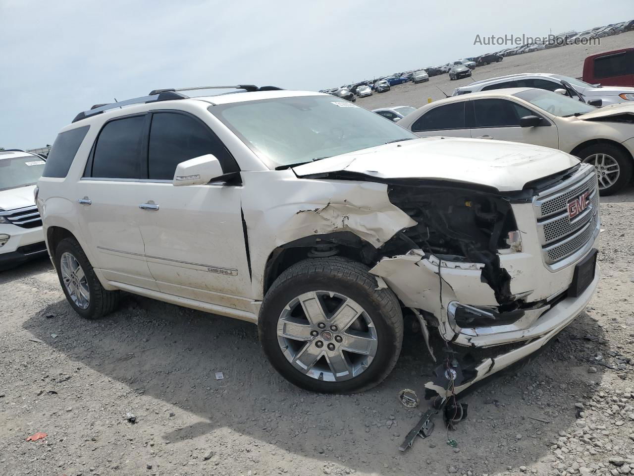 2014 Gmc Acadia Denali White vin: 1GKKVTKD6EJ345325