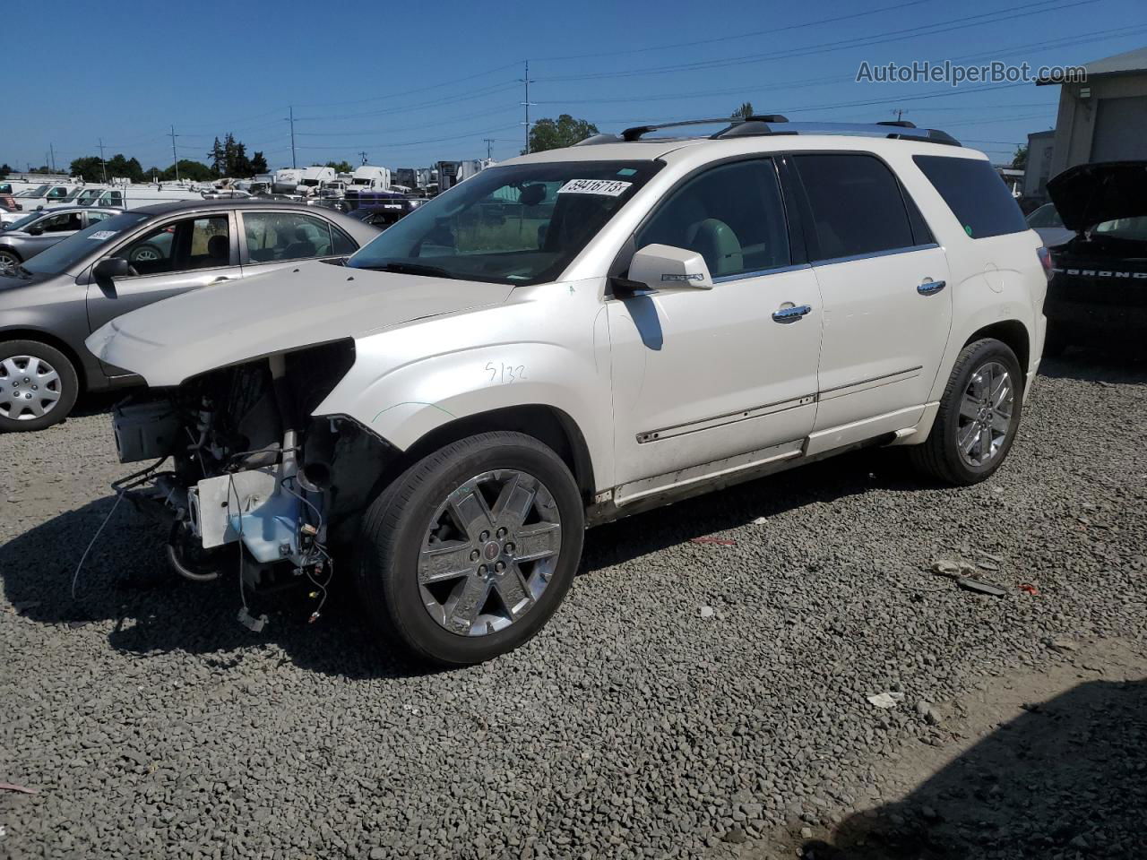 2013 Gmc Acadia Denali White vin: 1GKKVTKD7DJ135301