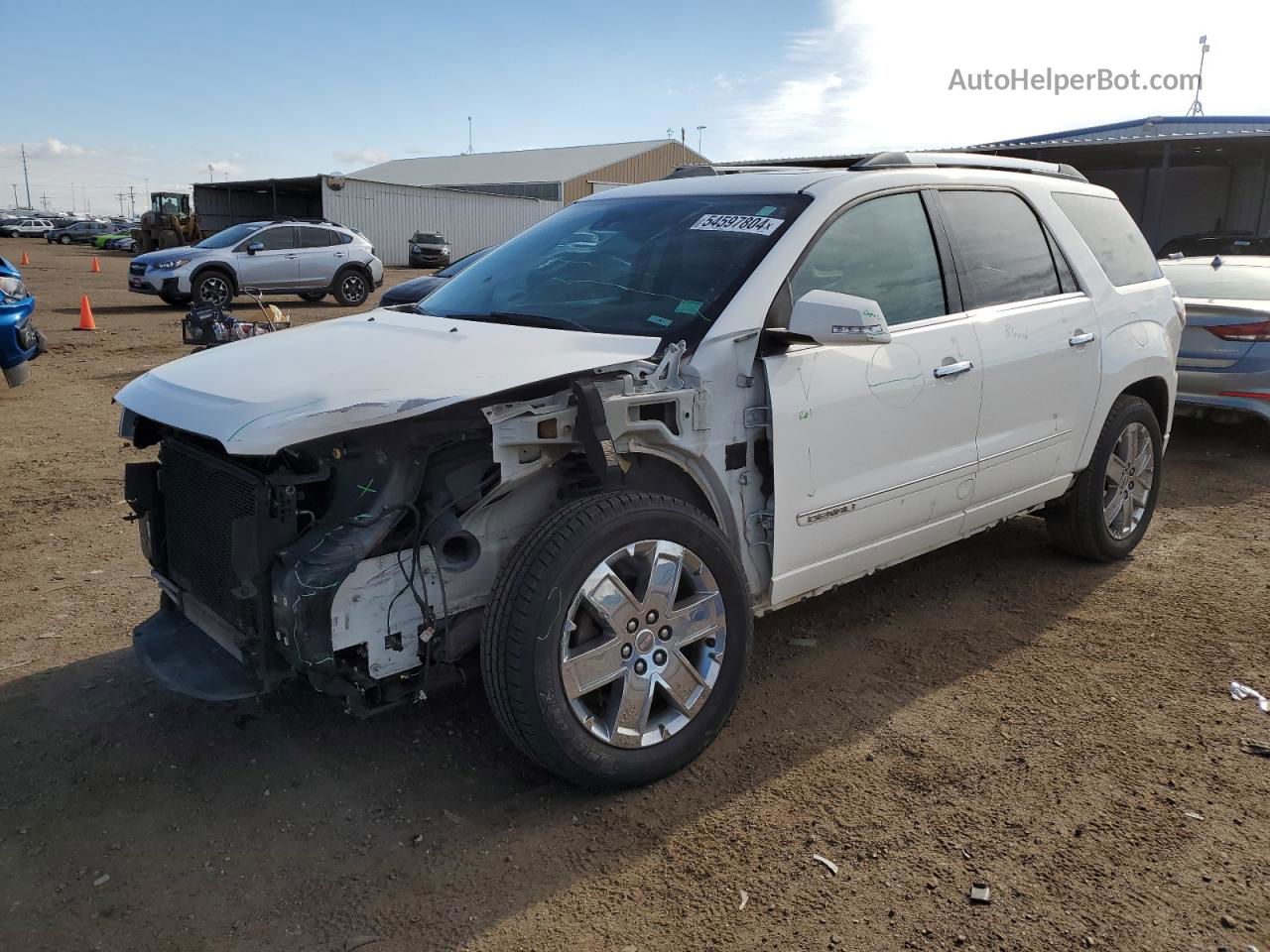 2014 Gmc Acadia Denali White vin: 1GKKVTKD7EJ325262