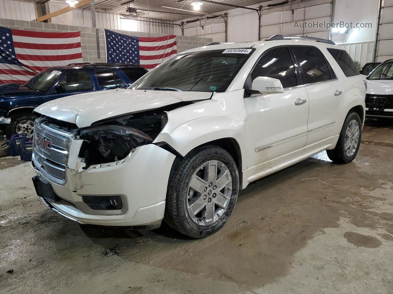 2013 Gmc Acadia Denali White vin: 1GKKVTKD9DJ174634