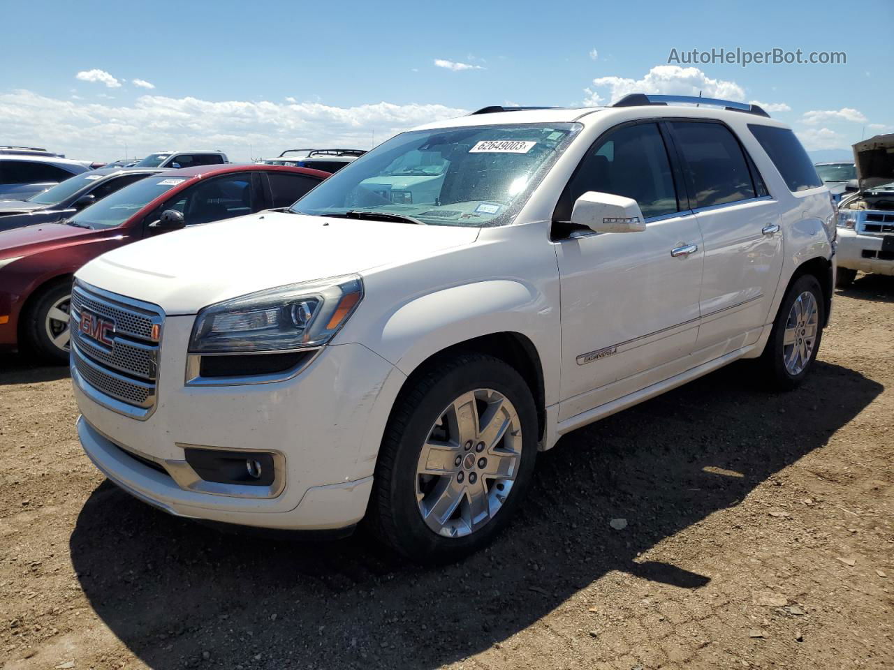 2014 Gmc Acadia Denali White vin: 1GKKVTKD9EJ238737