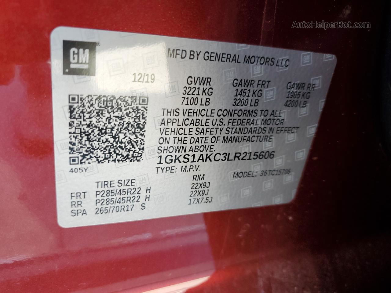 2020 Gmc Yukon Sle Burgundy vin: 1GKS1AKC3LR215606