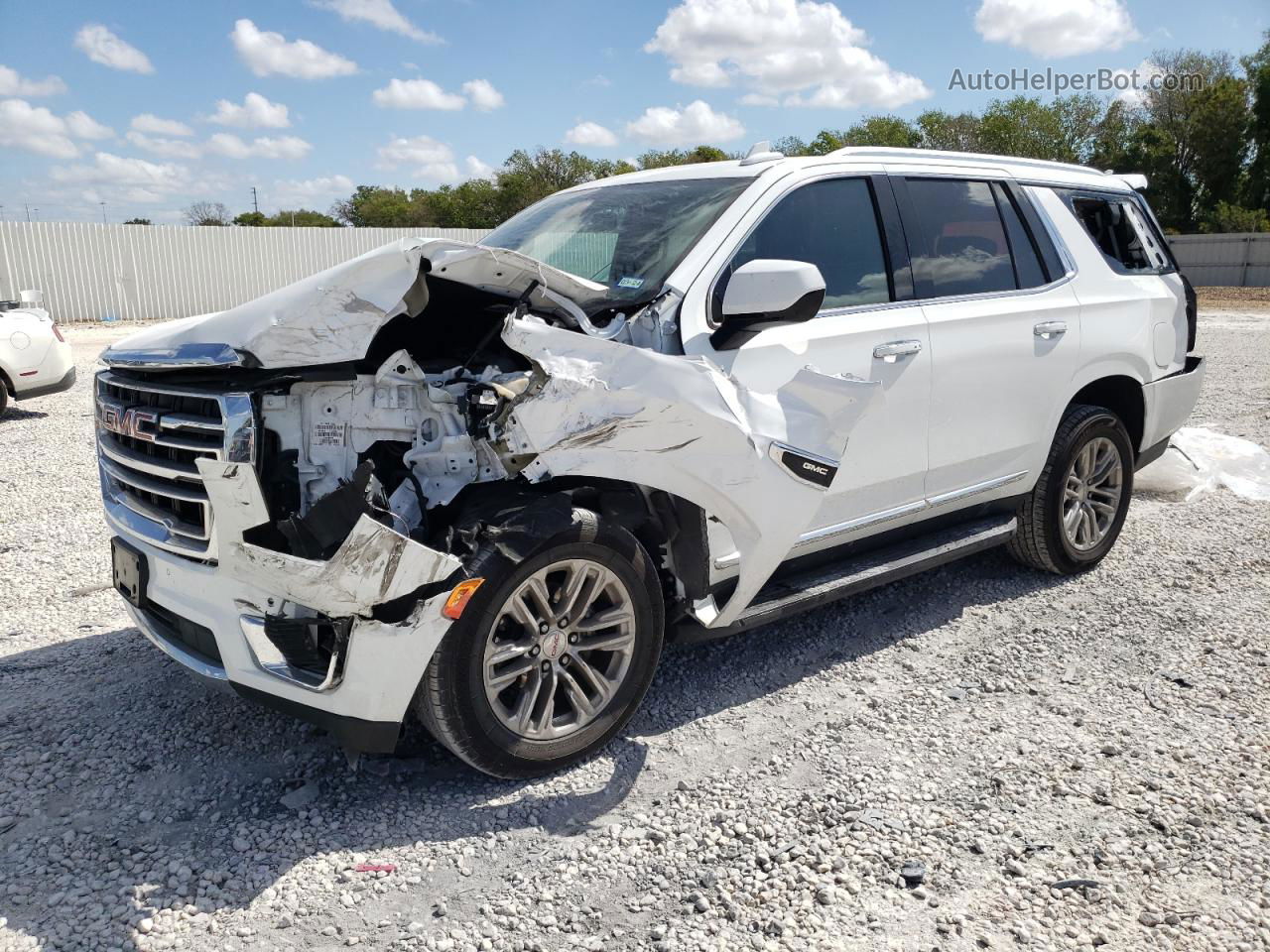 2021 Gmc Yukon Slt White vin: 1GKS1BKD2MR372124