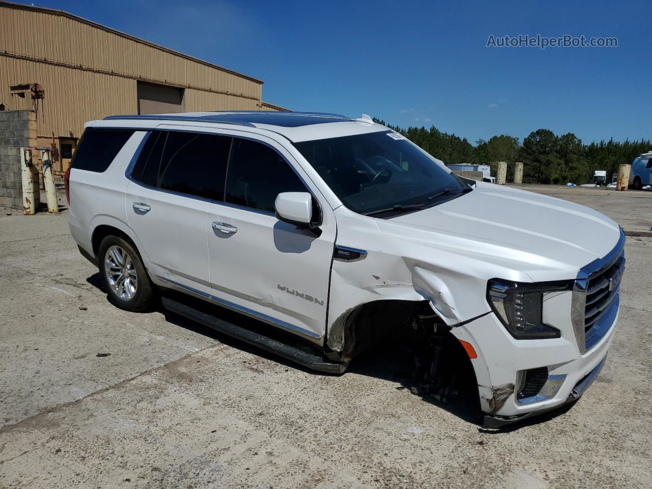 2021 Gmc Yukon Slt White vin: 1GKS1BKD9MR420329