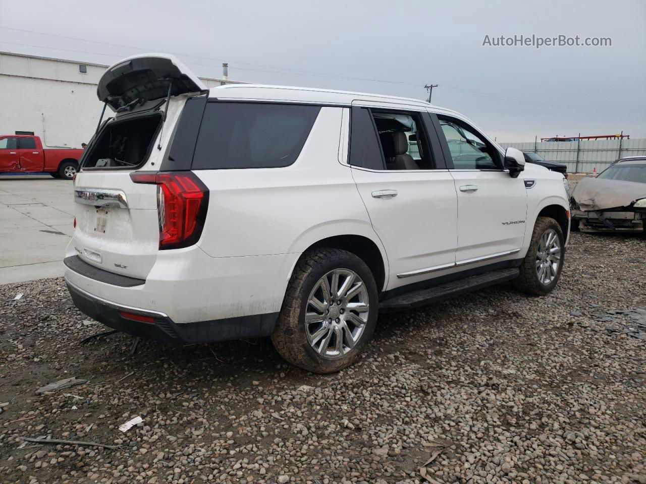 2021 Gmc Yukon Slt White vin: 1GKS2BKT1MR475166