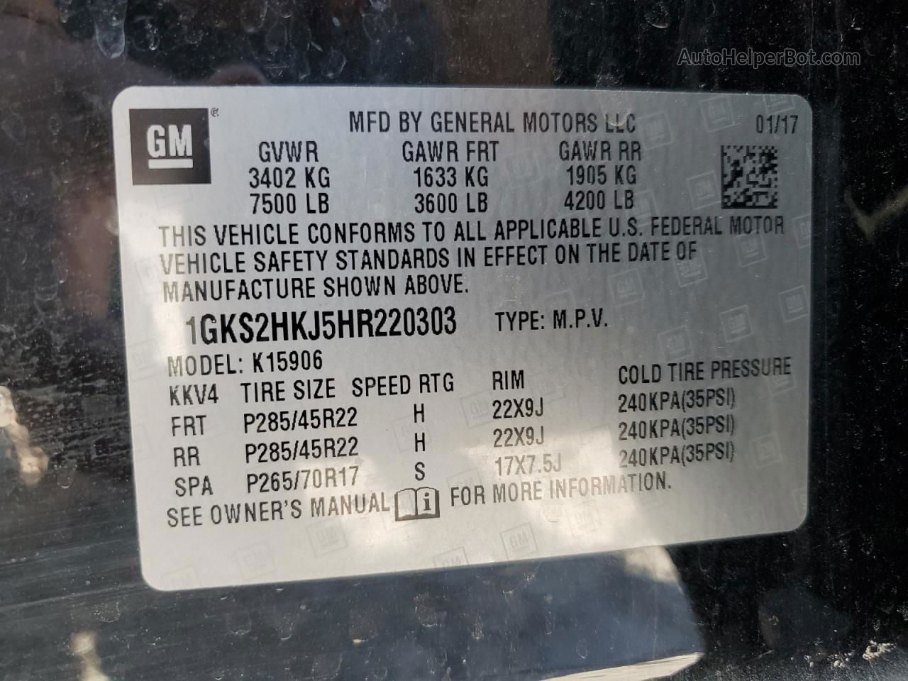 2017 Gmc Yukon Xl Denali Черный vin: 1GKS2HKJ5HR220303