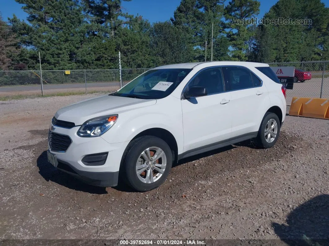 2016 Chevrolet Equinox Ls White vin: 1GNALBEK9GZ103609