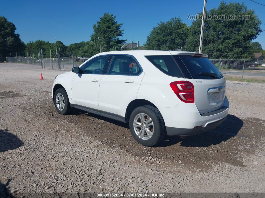 2016 Chevrolet Equinox Ls White vin: 1GNALBEK9GZ103609