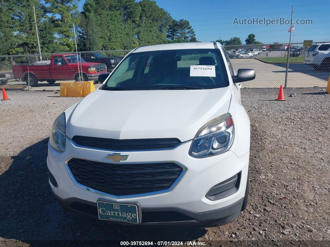 2016 Chevrolet Equinox Ls White vin: 1GNALBEK9GZ103609