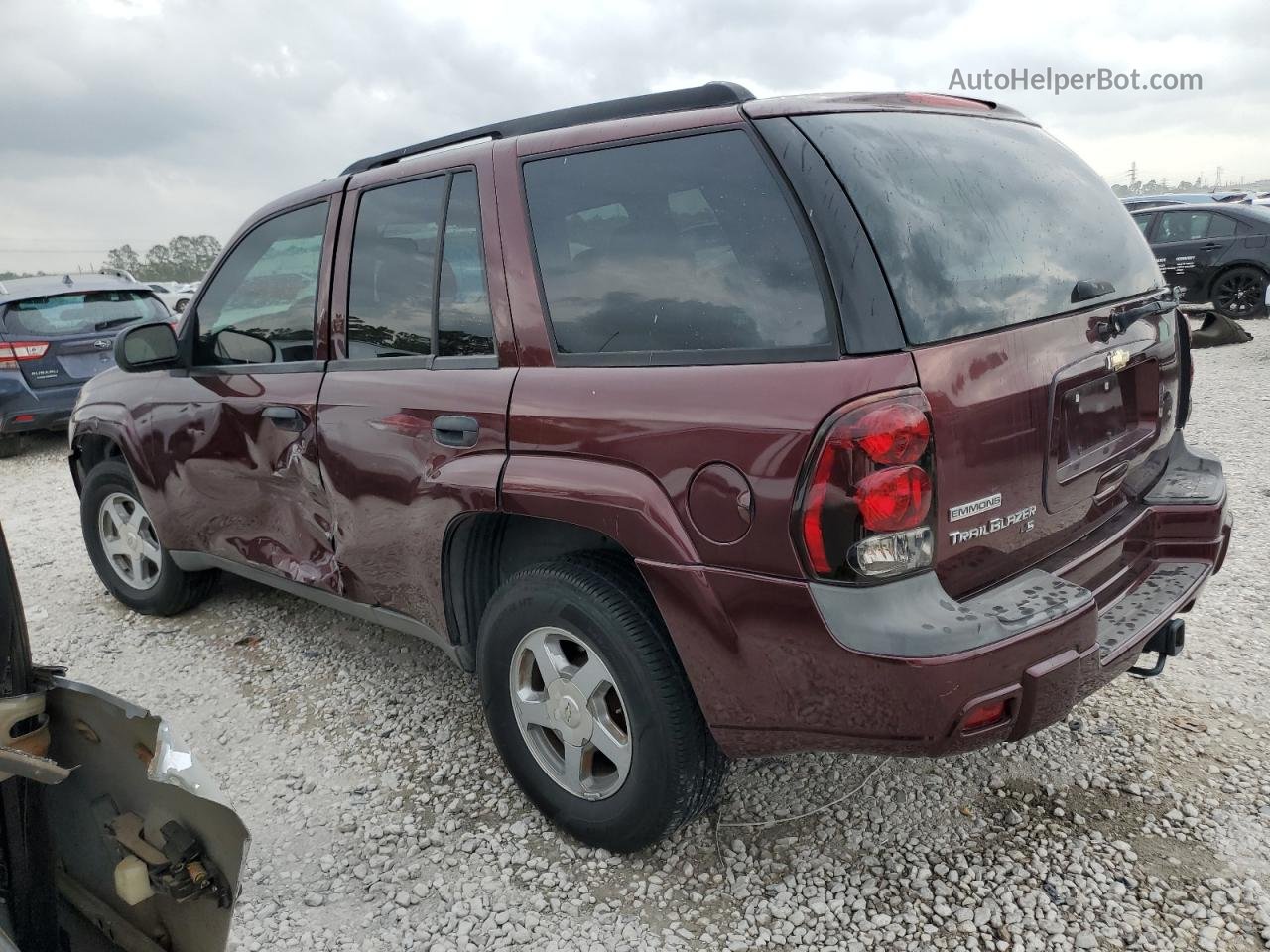 2006 Chevrolet Trailblazer Ls Burgundy vin: 1GNDS13S262179046