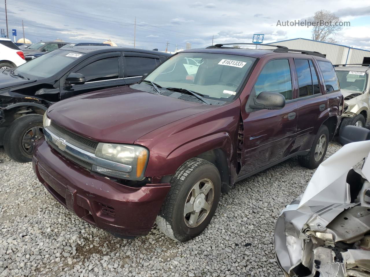 2006 Chevrolet Trailblazer Ls Maroon vin: 1GNDS13S262222770