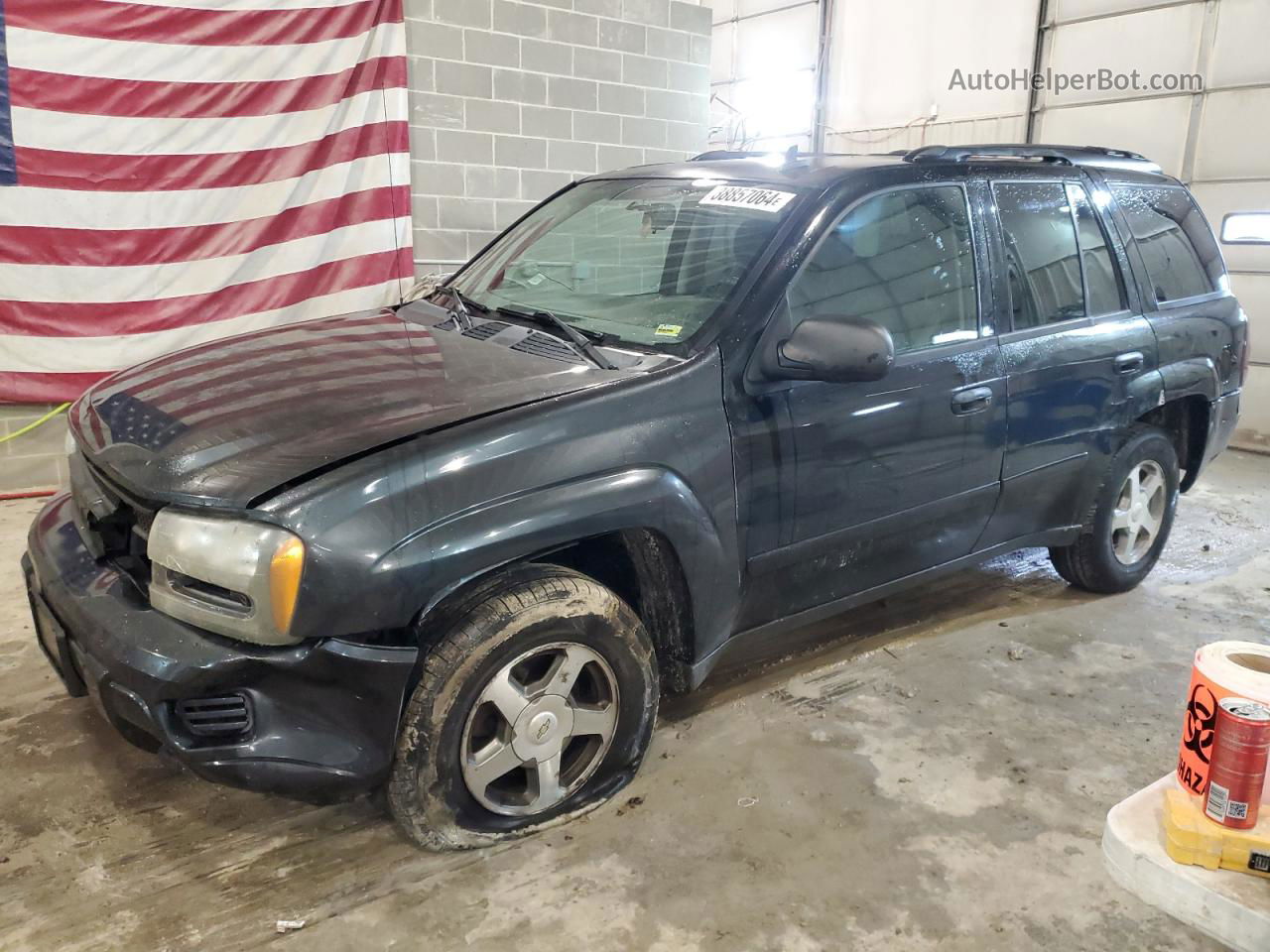 2006 Chevrolet Trailblazer Ls Black vin: 1GNDS13S362184904