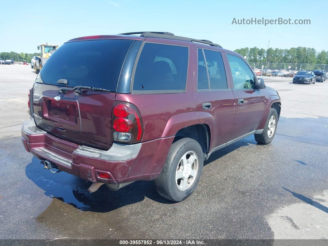 2006 Chevrolet Trailblazer Ls Burgundy vin: 1GNDS13S662113342