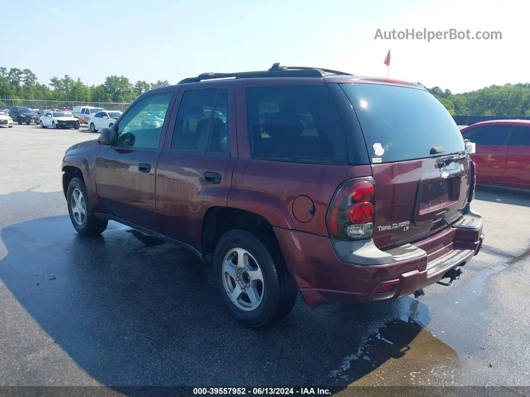 2006 Chevrolet Trailblazer Ls Burgundy vin: 1GNDS13S662113342