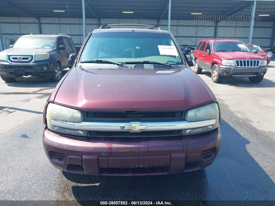 2006 Chevrolet Trailblazer Ls Burgundy vin: 1GNDS13S662113342