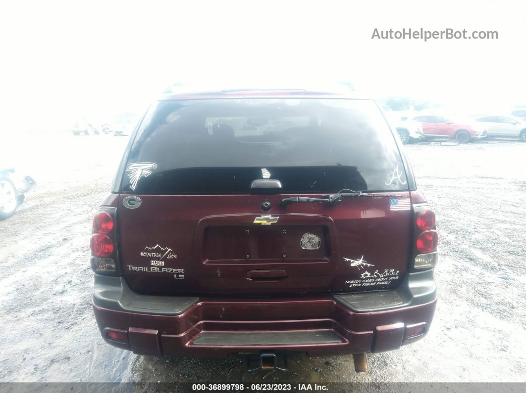 2006 Chevrolet Trailblazer Ls Burgundy vin: 1GNDS13SX62114669