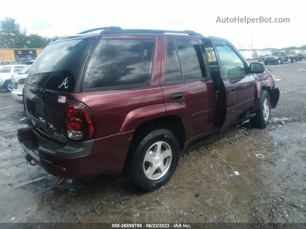 2006 Chevrolet Trailblazer Ls Burgundy vin: 1GNDS13SX62114669