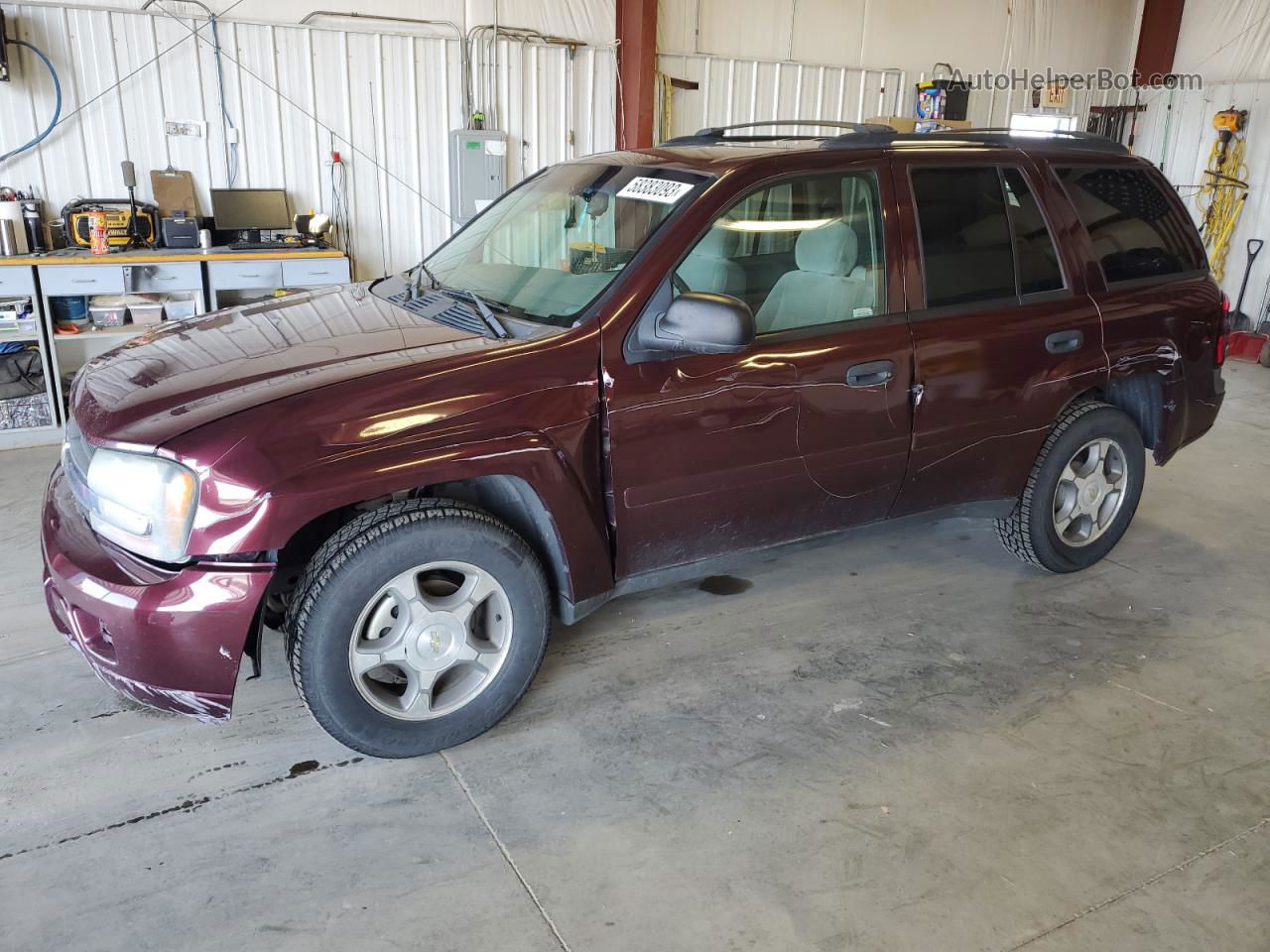 2006 Chevrolet Trailblazer Ls Burgundy vin: 1GNDT13S062347375