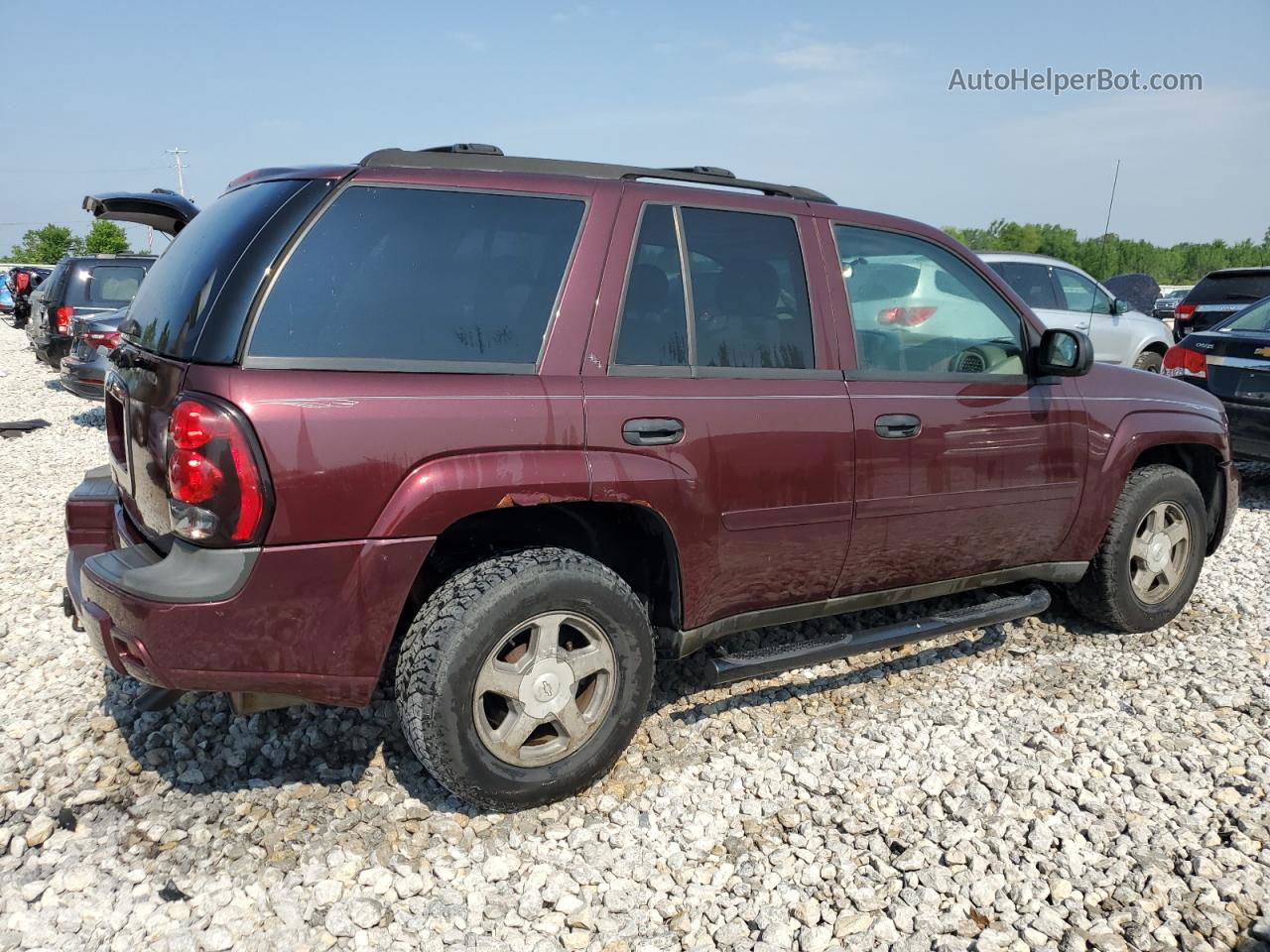 2006 Chevrolet Trailblazer Ls Burgundy vin: 1GNDT13S162240707