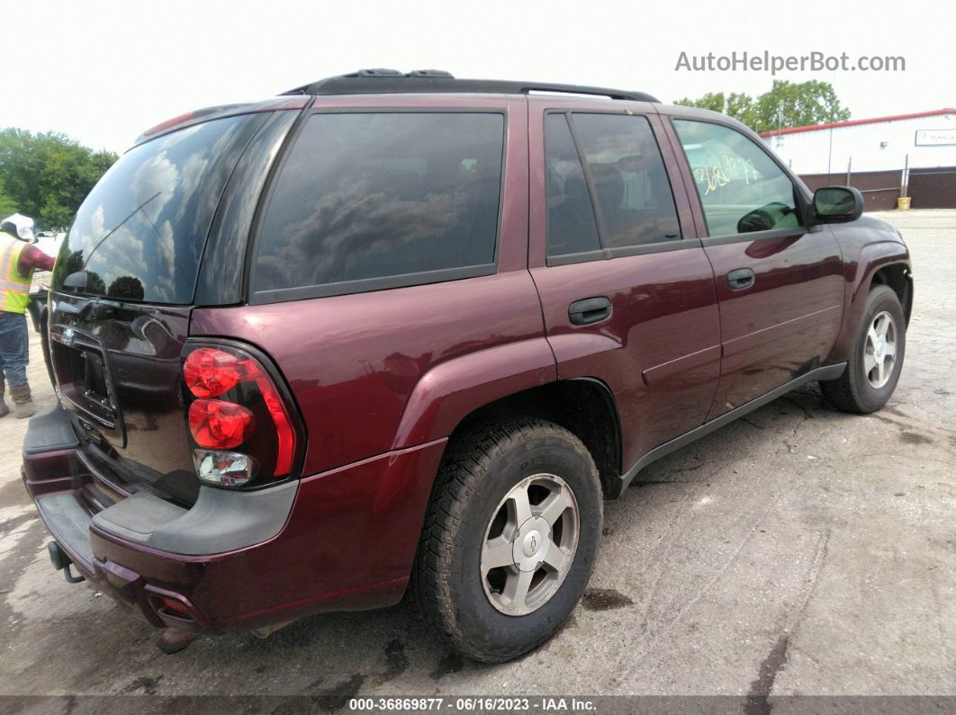 2006 Chevrolet Trailblazer Ls Maroon vin: 1GNDT13S262293996