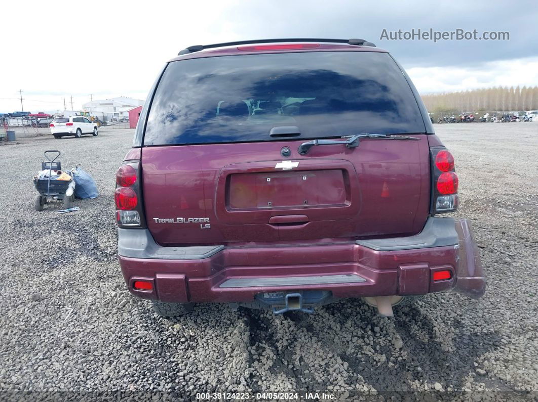 2006 Chevrolet Trailblazer Ls Burgundy vin: 1GNDT13S862206800