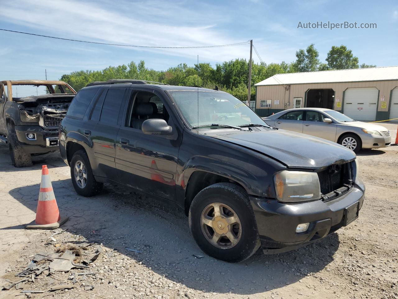 2006 Chevrolet Trailblazer Ls Black vin: 1GNDT13S862240137