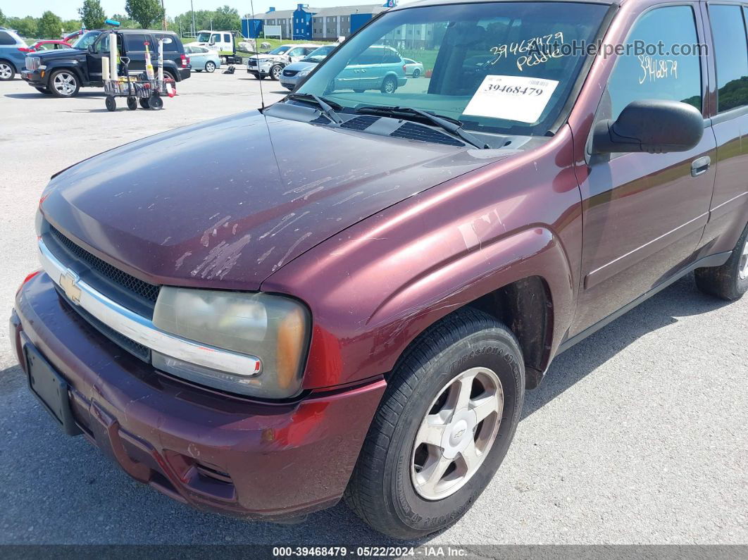 2006 Chevrolet Trailblazer Ls Maroon vin: 1GNDT13SX62159141