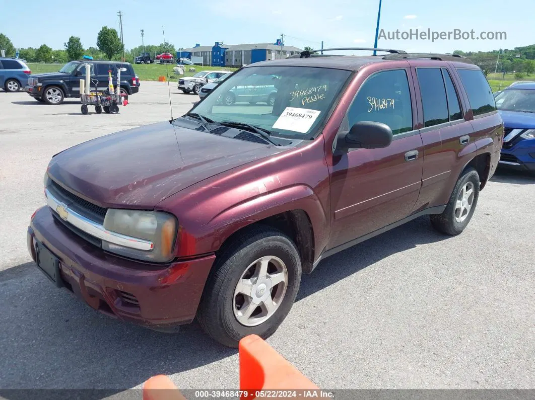 2006 Chevrolet Trailblazer Ls Maroon vin: 1GNDT13SX62159141