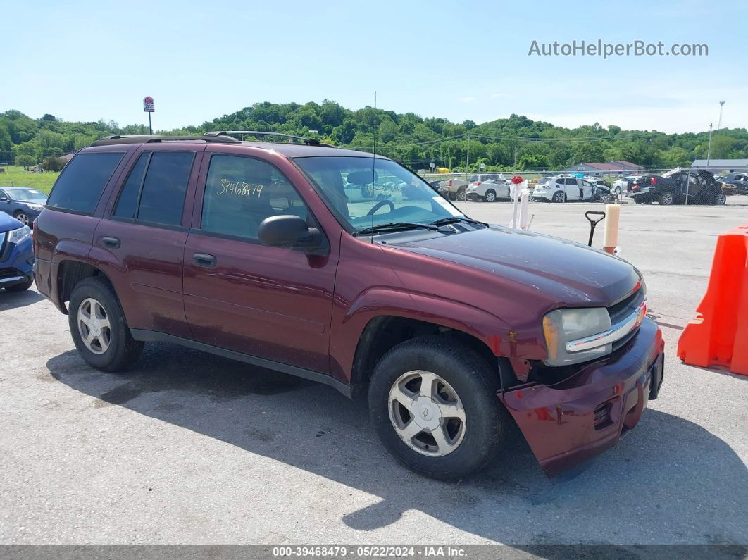 2006 Chevrolet Trailblazer Ls Maroon vin: 1GNDT13SX62159141