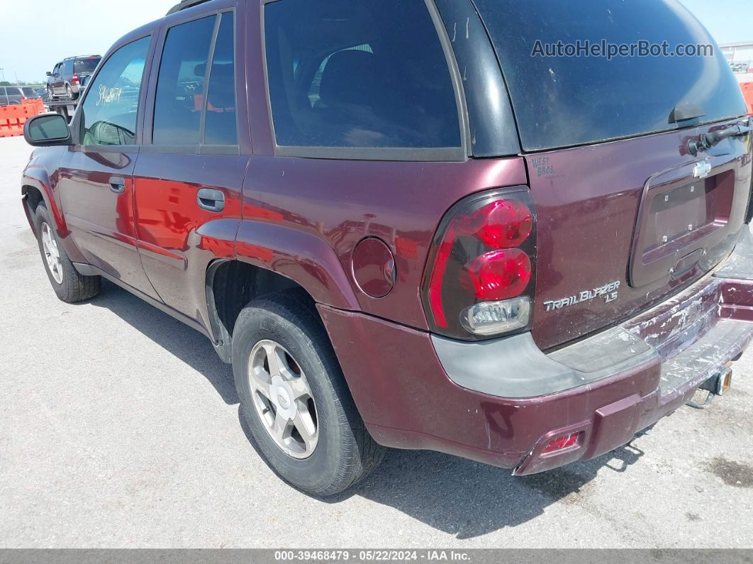 2006 Chevrolet Trailblazer Ls Maroon vin: 1GNDT13SX62159141