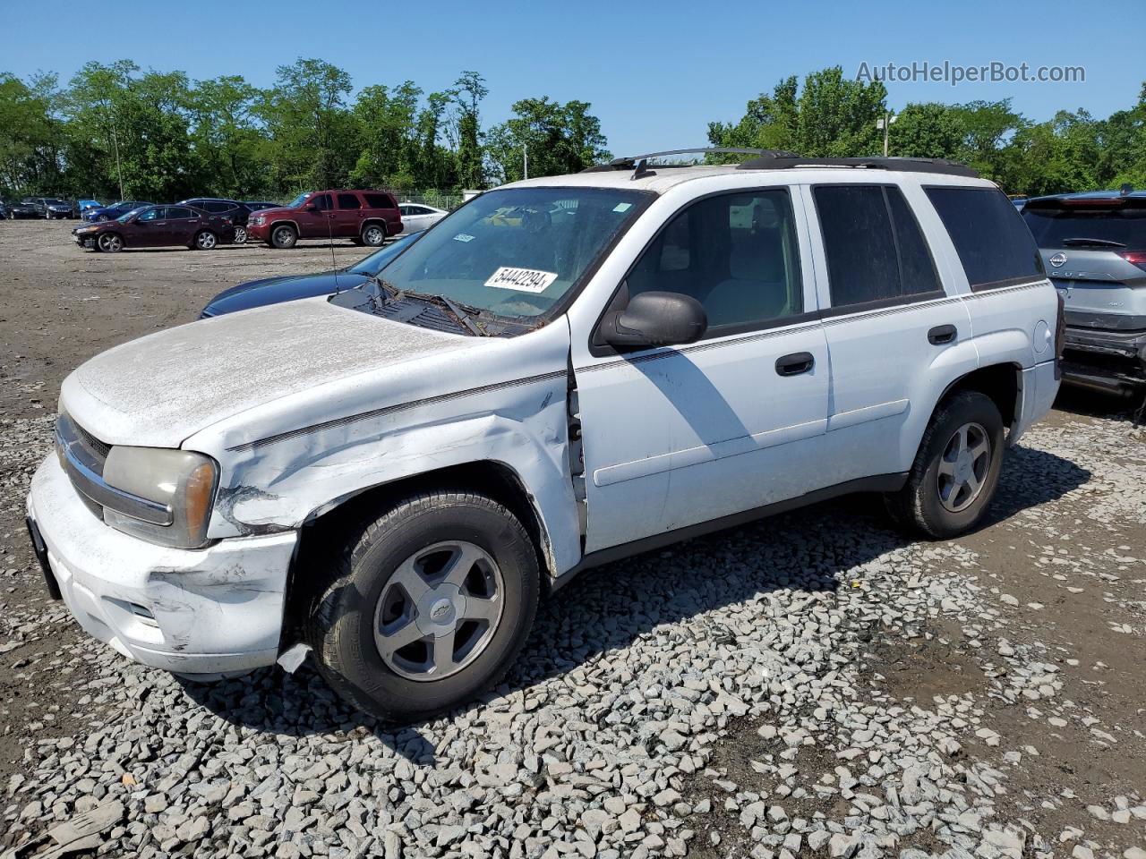 2006 Chevrolet Trailblazer Ls White vin: 1GNDT13SX62177994