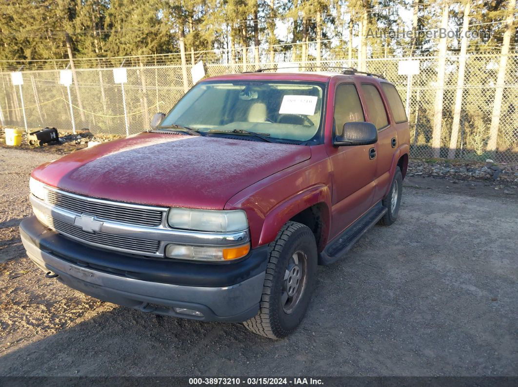 2004 Chevrolet Tahoe Ls Maroon vin: 1GNEK13V54J133714