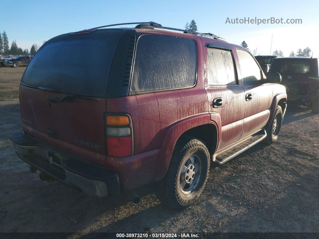 2004 Chevrolet Tahoe Ls Maroon vin: 1GNEK13V54J133714