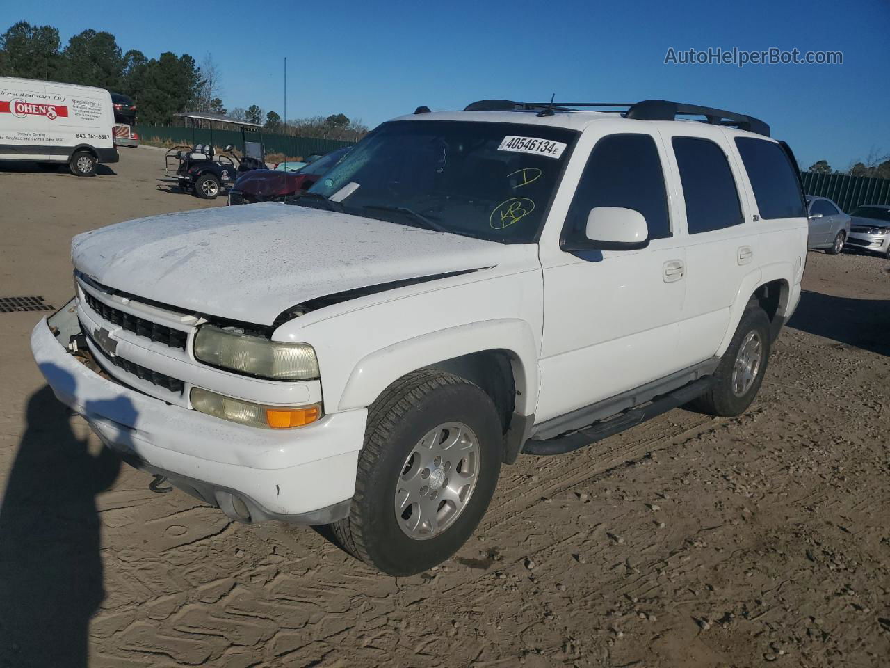 2004 Chevrolet Tahoe K1500 White vin: 1GNEK13ZX4R288683