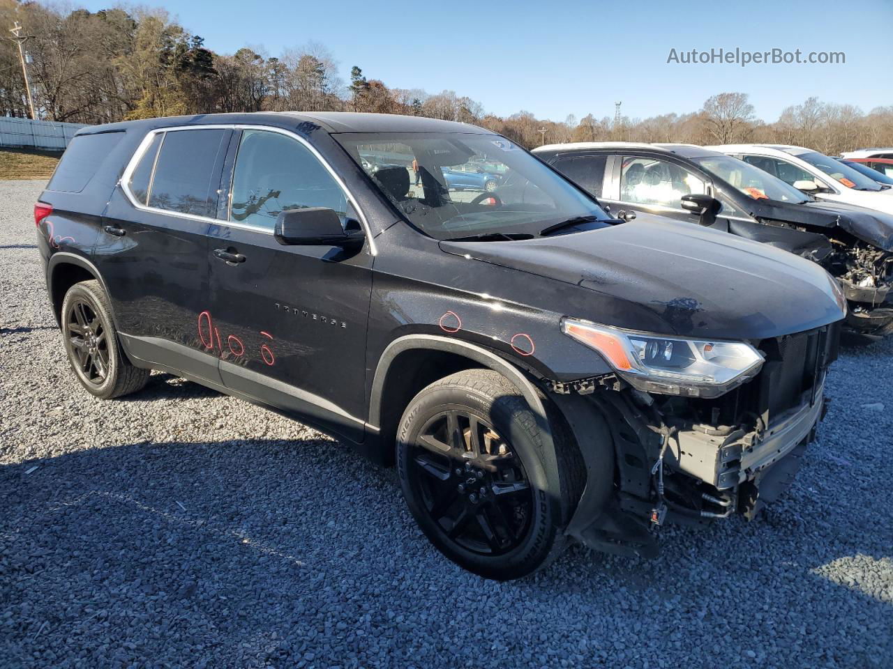 2020 Chevrolet Traverse Ls Black vin: 1GNERFKW7LJ288363