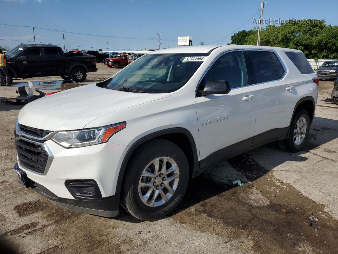 2020 Chevrolet Traverse Ls Белый vin: 1GNERFKW8LJ276898