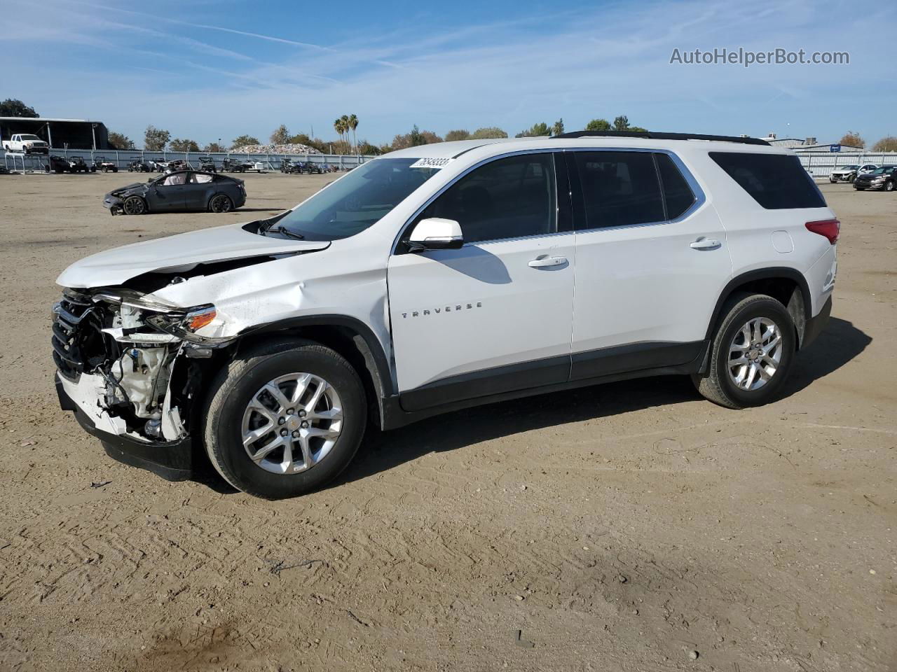 2020 Chevrolet Traverse Lt White vin: 1GNERGKW1LJ300108