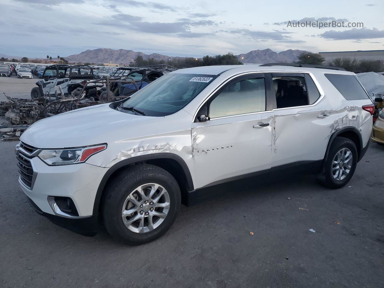 2020 Chevrolet Traverse Lt White vin: 1GNERGKW6LJ256817