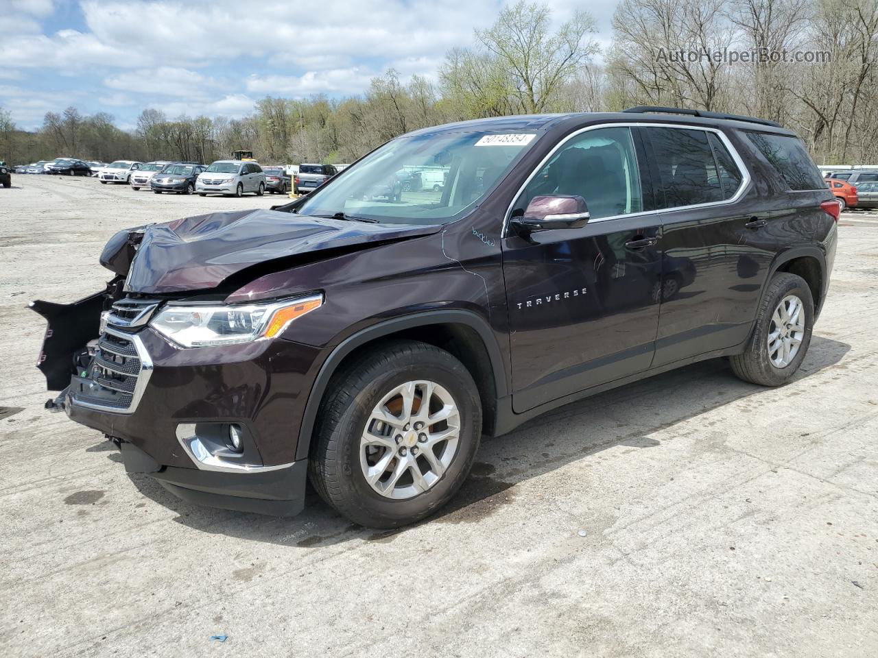 2020 Chevrolet Traverse Lt Maroon vin: 1GNERGKW7LJ227858