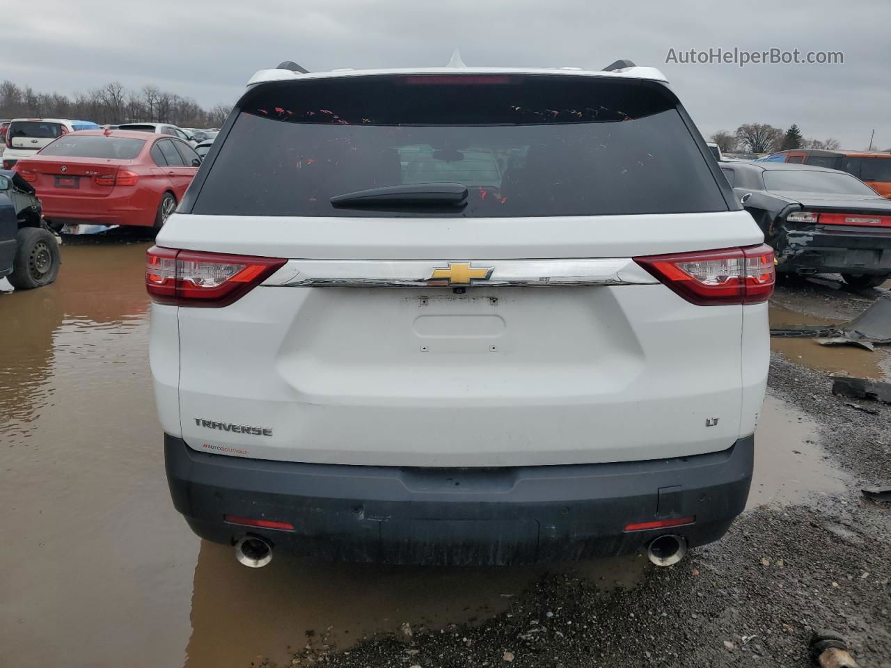 2020 Chevrolet Traverse Lt White vin: 1GNERHKW6LJ215643