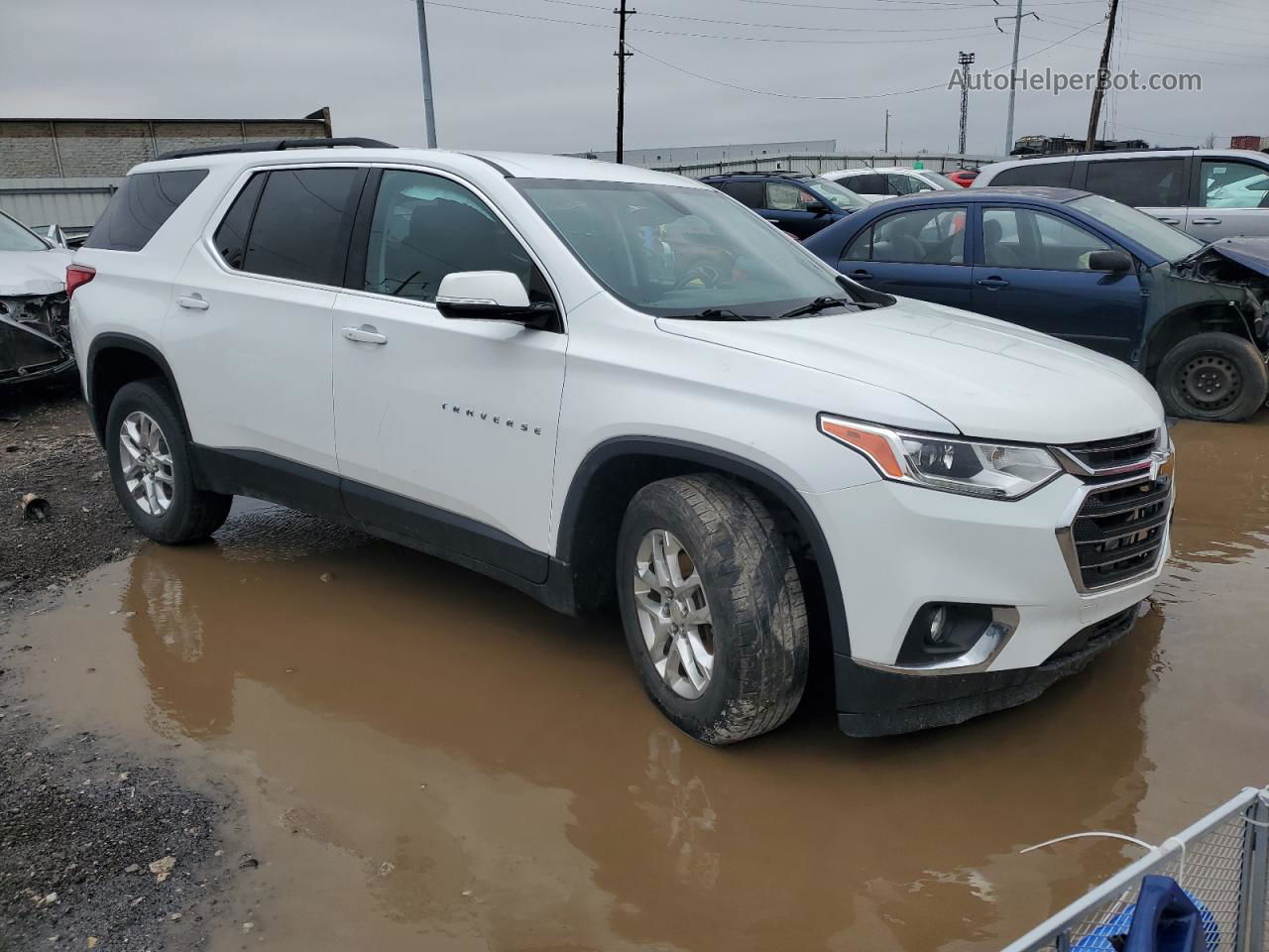 2020 Chevrolet Traverse Lt White vin: 1GNERHKW6LJ215643