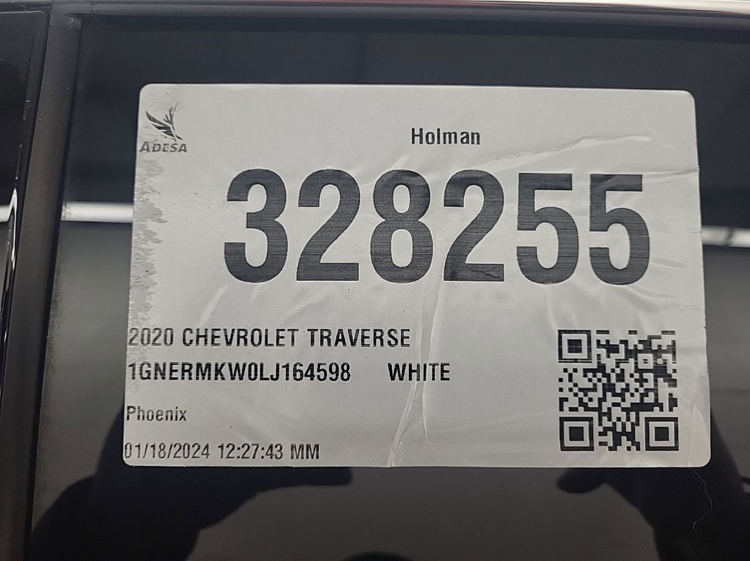 2020 Chevrolet Traverse Fwd 2fl vin: 1GNERMKW0LJ164598