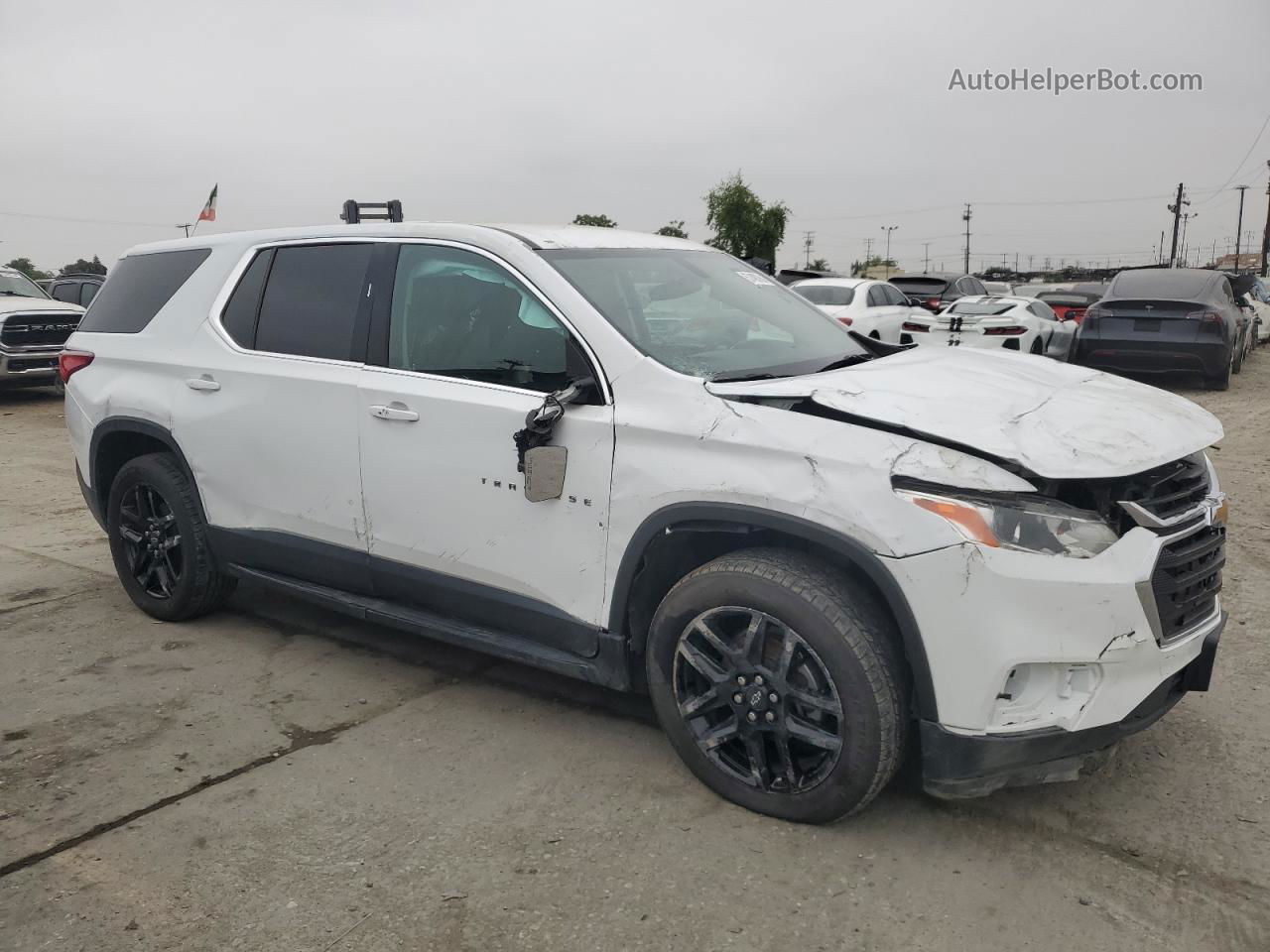 2020 Chevrolet Traverse Ls White vin: 1GNEVFKW0LJ255295