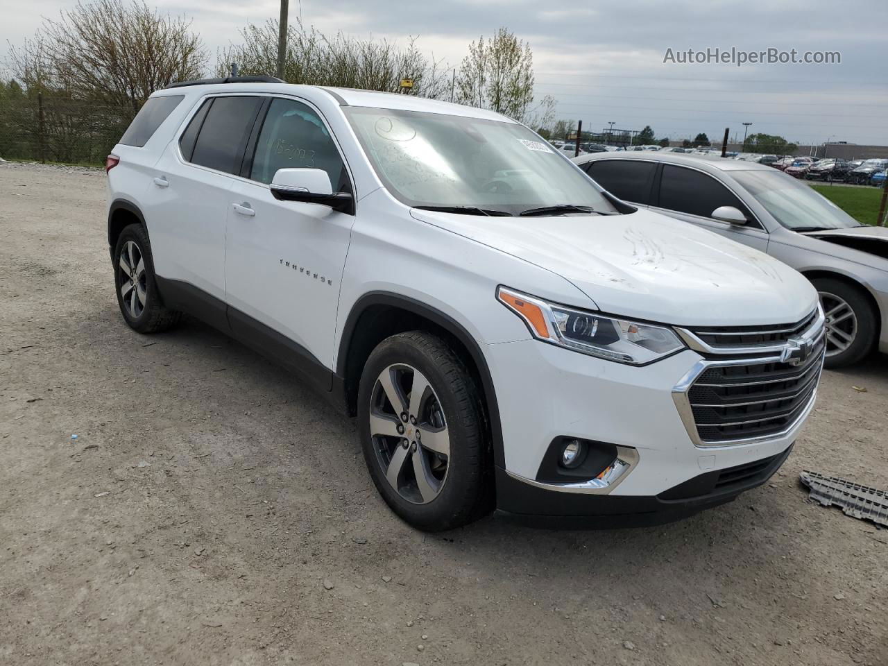 2020 Chevrolet Traverse Lt White vin: 1GNEVHKWXLJ227242