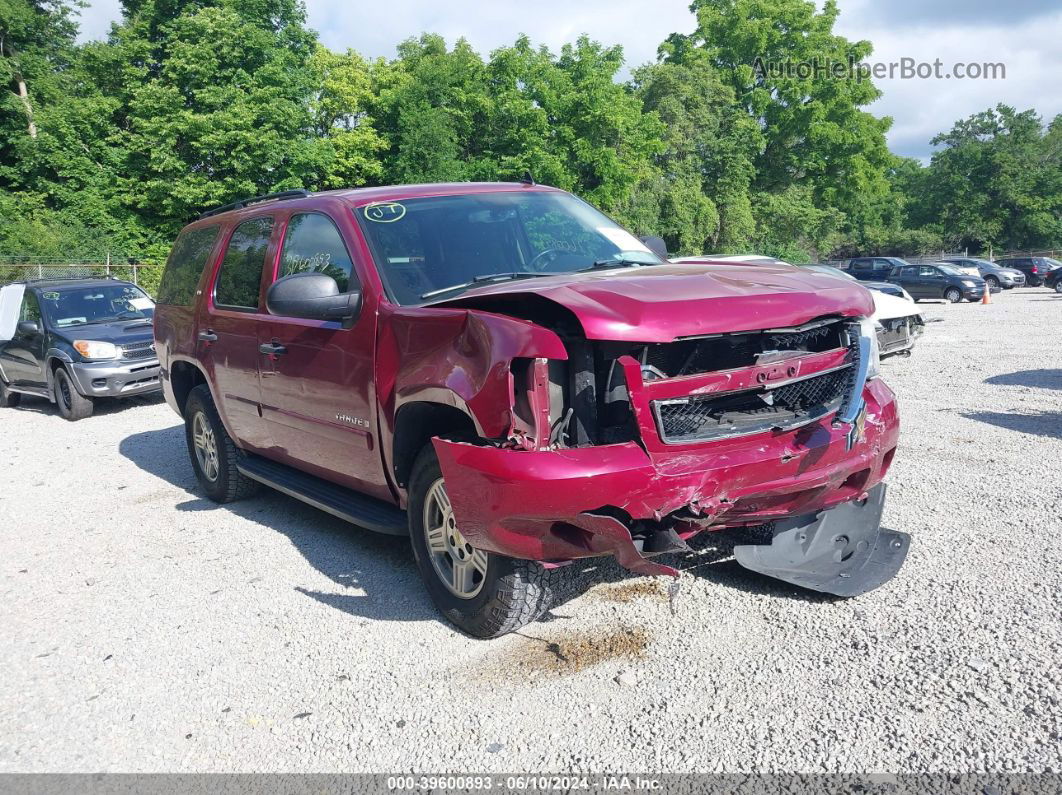 2007 Chevrolet Tahoe Ls Red vin: 1GNFC13C97R419748