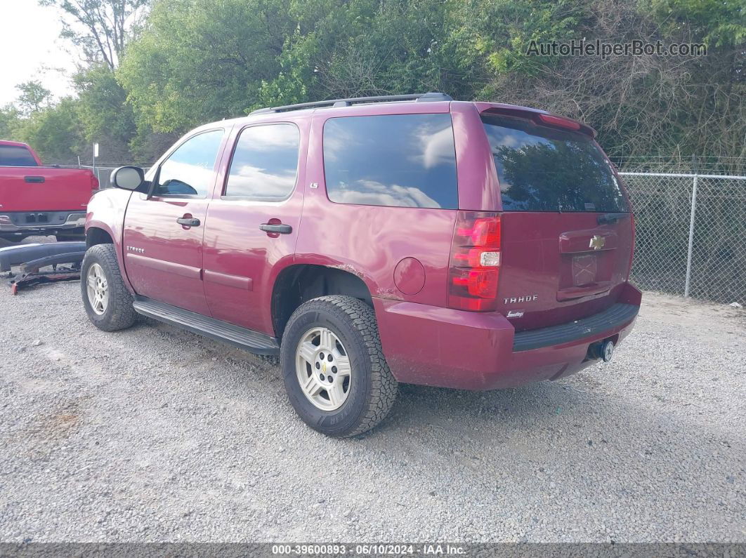 2007 Chevrolet Tahoe Ls Red vin: 1GNFC13C97R419748